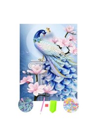 Resim 5D Sayılarla Elmas Boyama Tavus Kuşu-2 Diamond Painting Kit 