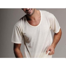 Resim Hasyün Erkek Ince Yün Termal Kısa Kol Bisiklet Yaka Içlik Woolmar Krem 
