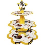 Resim İnşaat Temalı Karton Cupcake Kek Standı 3 Katlı 