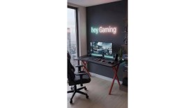 Resim Hey Modüler Mobilya 120 cm Gaming Profesyonel Oyuncu Masası Siyah Tabla, Kırmızı Metal Ayaklı Hey Gaming 