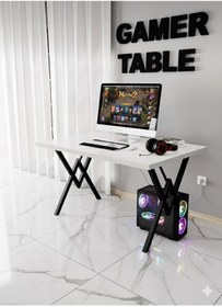 Resim modülare Profesyonel Oyuncu Masası Siyah Bilgisayar Çalışma Masası 120 Cm Gamer Table 