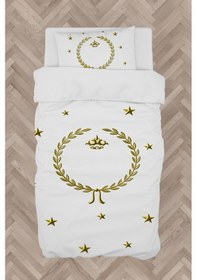 Resim Mekta Home Bebek Ve Çocuk Odası Çelenk İçinde Taç Desenli Nevresim Takımı 