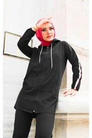 Resim CNG MODA Büyük Beden Tomy Fermuarlı Kapüşonlu Eşofman Takımı 