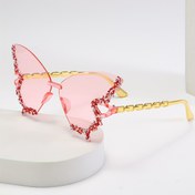 Resim 1 adet Kadınlar için Kelebek Şeklinde Taşlı Dekoratif Gözlük - Şık PC Çerçeve ve Lens, Partiler, & S, Moda Aksesuarı | Kelebek Gözlükleri | Günlük Kullanım için Taşlı Süsleme 