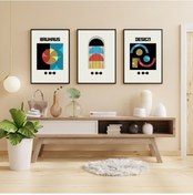 Resim Bauhaus Gece Karanlığı Duvar Tablosu Çerçeveli 3'lü Set Siyah Renk 30 X 42 Boyut/ebat 