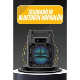 Resim Techno Stock Karaoke Mikrofonlu Fm Radyolu Bluetooth Hoparlör Yüksek Ses 