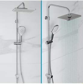 Resim Adell Mode S Rain Tepe Duş Seti Kare 25 Cm, 3 Fonksiyonlu, Krom Bataryasız Krom 