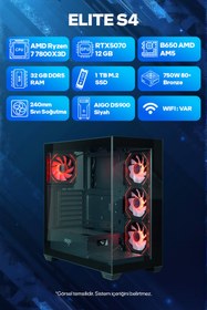 Resim Game Garaj Elite S4 AMD Ryzen 7 7800X3D 32GB RAM 1TB SSD RTX5070 240mm Sıvı Soğutma FreeDOS Oyuncu Tavsiye 
