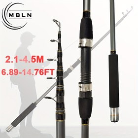 Resim MBLN Karbon Fiber Teleskopik Olta Kamışı - Ekstra Sert, Hafif, Çok Katmanlı Karbon Kumaş Yıldız Sarma Tasarımı, Kaymaz Sap, Spin ve Trolling İçin İdeal, Tatlı Su Balıkçılığı Olta Kamışları, Balıkçılık Kamışları 