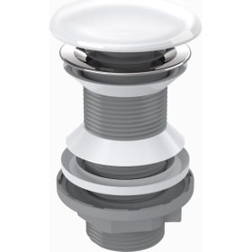 Resim Aqua Bagno Pop-Up Sifon, Beyaz Seramik Başlıklı , Taşma Deliksiz, (1 -1/4) 