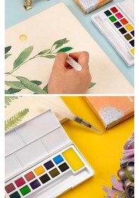 Resim Tablet Sulu Boya 24 Renk Plastik Kutu 1 Paket Monalisa 24 Lü Taş Sulu Boya Tablet Suluboya Resim Hobi Sanat Çok Renkli 