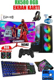 Resim DMC N130x (PUBG,GTA 5) I5 3470,16gb Ram,512gb Ssd,8gb Rx580,23'8 165hz Masaüstü Oyuncu Bilgisayarı 