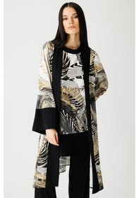 Resim Esswaap Özel Desenli Kimono Tunik Pantolon Takım Haki Yeşil 