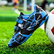 Resim Erkek Çim Futbol Ayakkabıları, Profesyonel Açık Hava Kaymaz Nefes Alabilen Bağcıksız TF Futbol Kramponları 