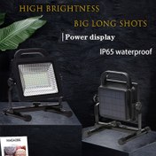 Resim USB Güneş Enerjili Çift Şarj, LED Çalışma Lambası, Taşınabilir Şarj Edilebilir Pil, Ayaklı Projektör, Darbe Dayanıklı, 1100LM Ultra Parlak, Açık Hava Barbekü Kamp Balıkçılık Atölye Acil Durum İnşaat Sahası IP65 90 LED Boncuk 