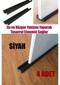 Resim 4 Adet Siyah Çift Taraflı Kapı Altı Rüzgar Soğuk Ve Haşere Önleyici Isı Yalıtım Süngeri 