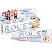Resim Rocs Kids Fruity Cone 3-7 Yaş Florürsüz Diş Macunu - Meyve Külahı 35 ml 