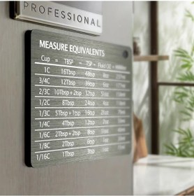 Resim Elmpaly 1 Adet Paslanmaz Çelik Buzdolabı Mıknatıslı Not Tahtası - 430 Stainless Gray Ünite Dönüşüm Tablolu 