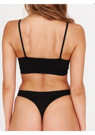 Resim Mistirik Pisun Model Ince Askılı Pedli Spor Büstiyer Siyah Renk Siyah 