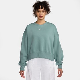 Resim Nike Sportswear Phoenix Fleece Kadın Yeşil Eşofman Üstü 