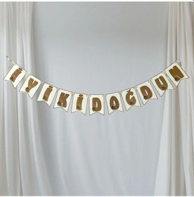 Resim Dekoratif Asmalı Banner İyiki Doğdun Yazızı Ayıcık Görseli Retro Yazı 1 Yaş Doğum Günü +3 