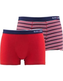 Resim Blackspade Erkek Boxer 2'li Paket Stripes 9551 - Kırmızı 