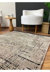 Resim Şönil Dokuma Kayma Yapmaz Makinede Yıkanabilir Leke Tutmaz Kesme Bohem Kilim Vizon 2 Vizon Vizon 