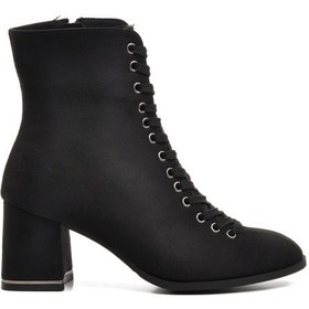 Resim Ayakmod 336129 Siyah Süet Kadın Topuklu Bot 001 