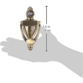 Resim S 4235 Kapı Tokmağı ve Görüntüleyici, Döküm Yapı, Antik Pirinç Kaplama (Tekli Paket), Kahverengi 