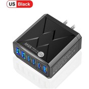 Resim Usb C Şarj Yüksek Hızlı Hızlı Şarj Muti 6 Limanlar 55w Tipi C Pd Hızlı Şarj Black Us Plug ' Beyaz 