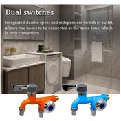 Resim Tongxida Yeşil Seramik+metal 1/2 İğne, Çift Su Çıkışı, Mutfak-balkon-banyo Multifonksiyonlu Musluk Sebze Yıkama, Çiçek Sulama, 