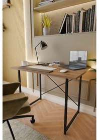 Resim Metal Ayaklı Çalışma Masası Ofis Masası Atlantik Çam 60 x 90 