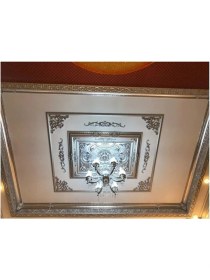 Resim Bazaar Avm 60X60 Kare Gümüş Renk Saray Tavan Göbek 