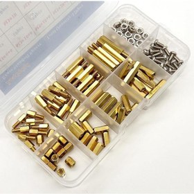 Resim 120 Adet M3 Metal Distans Vida Somun Seti Aralıyıcı Stand Off 10 Çeşit Şeffaf Çantada 