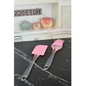 Resim Baysa Slikon Saplı Yumurta Fırçası ve Spatula Ikili Set 