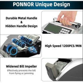 Resim GÜMRÜK BEY PONNOR AL5100 Para Sayma Makinesi - UV, IR, MG, DD Sahte Para Tespitli, LCD Ekranlı 