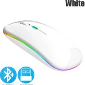 Resim Jingyi Bluetooth 5.0 Kablosuz Fare Dizüstü Bilgisayar Pc Macbook Oyun Faresi 2.4 Ghz USB Şarj Edilebilir Rgb Işık Güç Göstergesi (Yurt Dışından) 