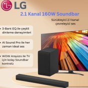 Resim Lg Güçlü Çevresel Ses 2.1 Kanal 160w Dturllk Soundbar 