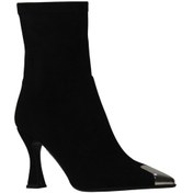 Resim Kadın Süet Topuklu Bot Siyah 