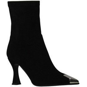 Resim Kadın Süet Topuklu Bot Siyah 
