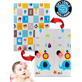Resim Circle Toys Arkadaşım Fil + Bilgili Kutular , Katlanabilir Çocuk Oyun Halısı - 150X200X1 cm - Taşıma Çantası Yanında 
