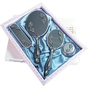 Resim Saraylı Silver Papatya Ayna Fırça Takımı 101 