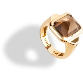 Resim Large Smokey Topaz Diamonds Ring - 8 