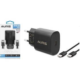 Resim Auris 25W Type-C To Type-C Pd Şarj Aleti Seti Başlık Ve Kablo 