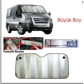 Resim gürlerotoaksesuar Oto Ön Cam Güneşlik 140cm*70cm Büyük Boy Nikel Balonlu 