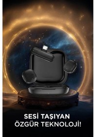 Resim 02 Siyah Aı Destekli Anc Gürültü Önleyici Şarj Kutulu Kablosuz Yaka Mikrofonu 