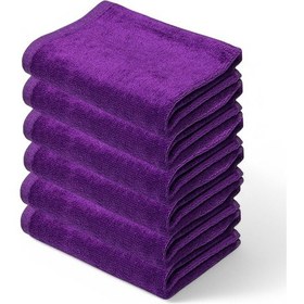 Resim 6 Adet Mutfak Havlusu El Yüz Havlusu Mor 