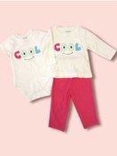 Resim Cool Bebek %100 Pamuk Badi'li Pijama Takım 3' Lü MDGTKM1827 