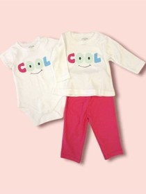 Resim Cool Bebek %100 Pamuk Badi'li Pijama Takım 3' Lü MDGTKM1827 