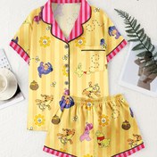 Resim Disney Serisi Kadınlar için Renkli Günlük Ev Pijama Takımı Şortlu 